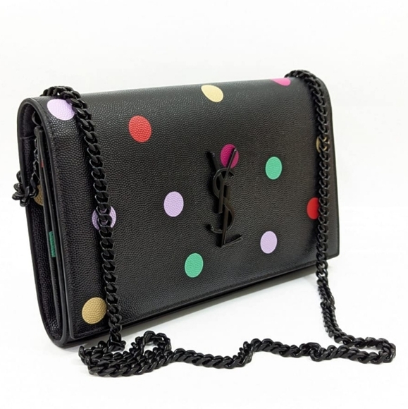 ✨️Authentic saint laurent multicolor Polka Dot Wallet on chain - Picture 14 of 15